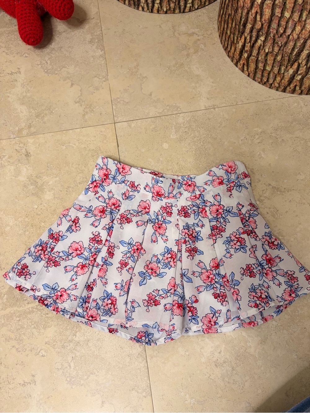 Janie and Jack White Circle Skirt with Pink & Blue Floral Print